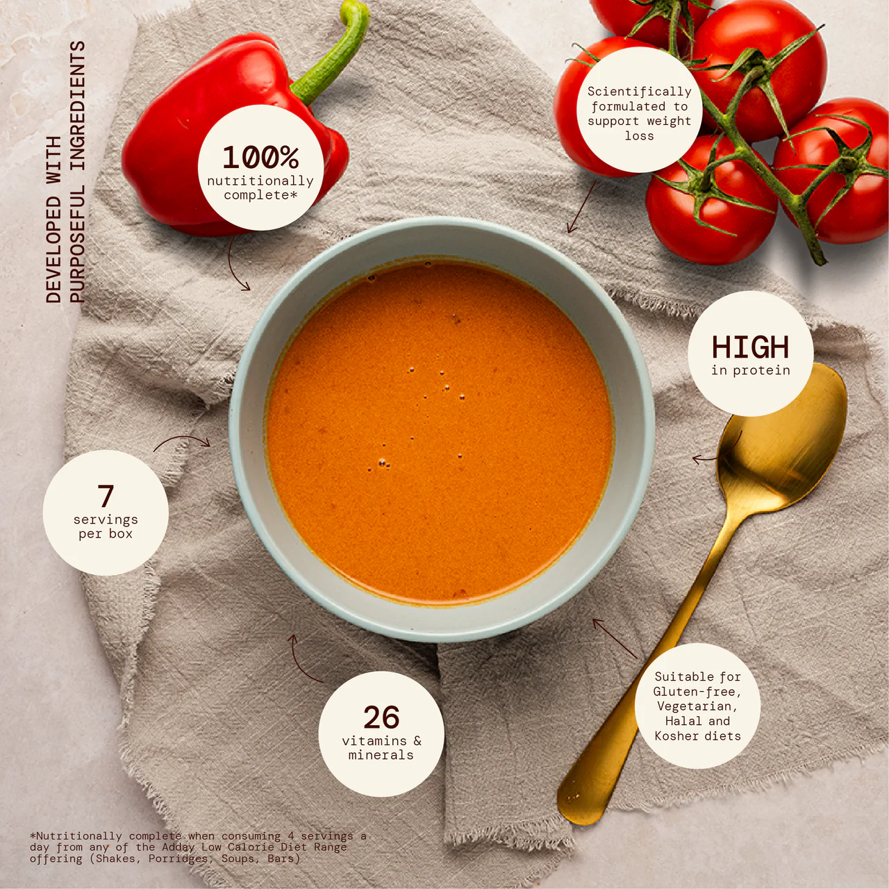Adday Tomato & Roasted Pepper Soup 7 Sachets - Image 3