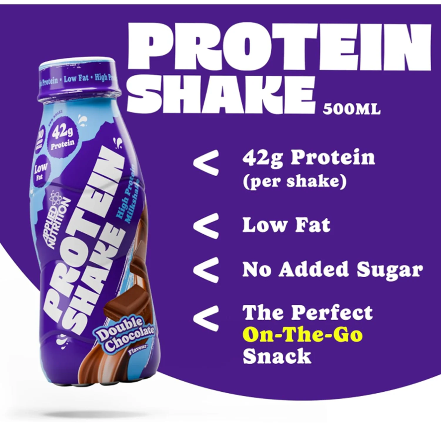 Applied Nutrition High Protein Shake Ready To Drink Double Chocolate 500ml x 8 - Image 3