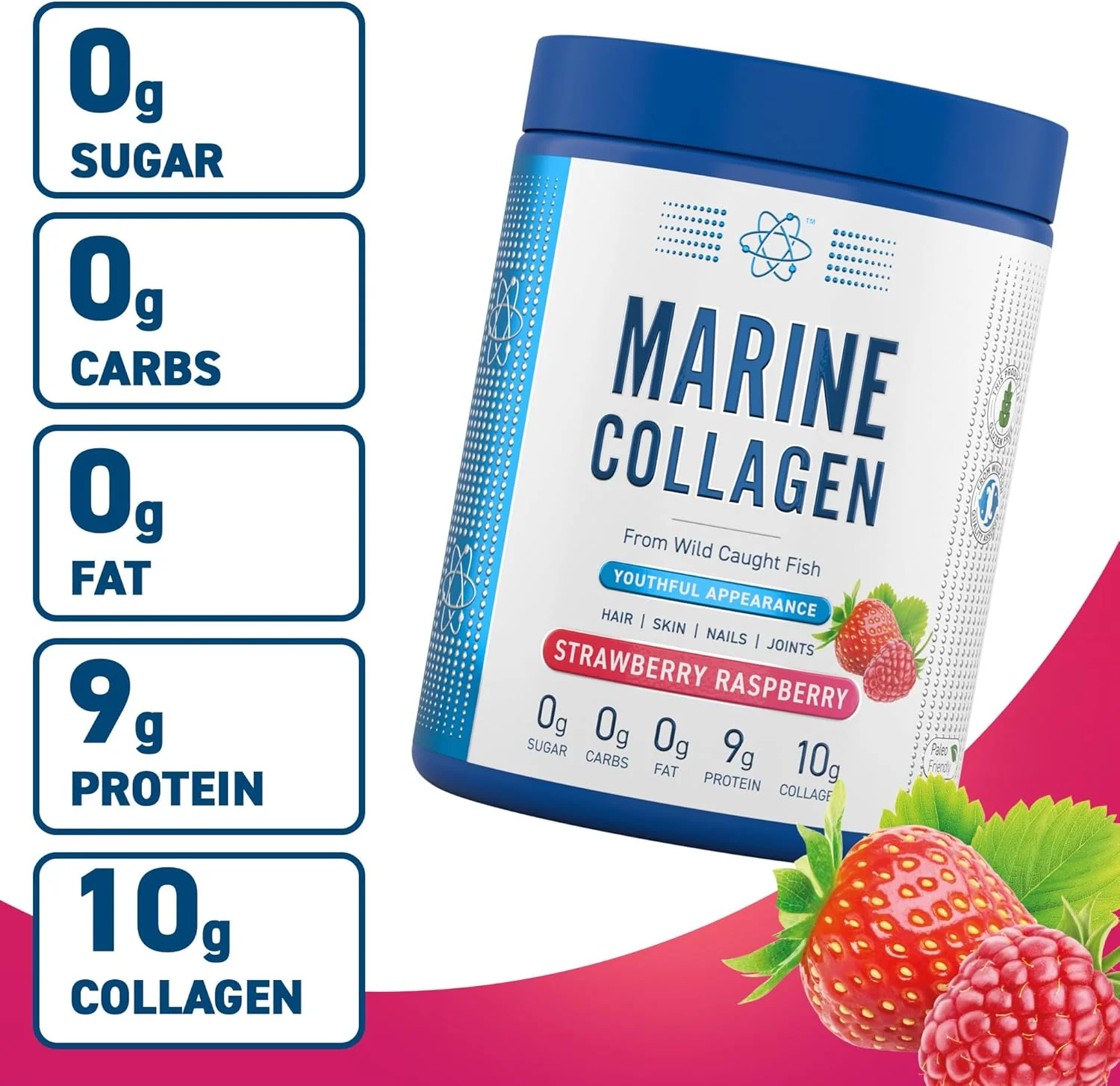 Applied Nutrition Marine Collagen Powder Strawberry & Raspberry Flavour 300g - Image 4