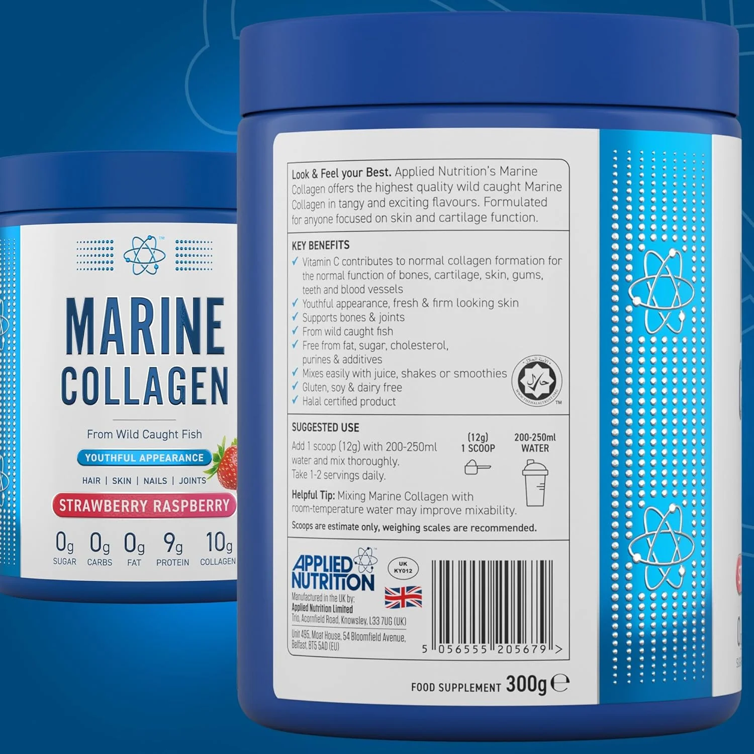 Applied Nutrition Marine Collagen Powder Strawberry & Raspberry Flavour 300g - Image 9