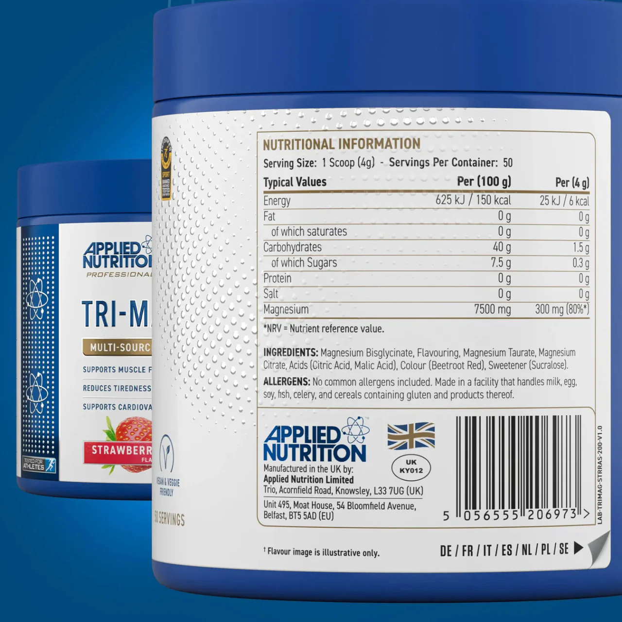 Applied Nutrition Tri Magnesium Powder Tropical Vibes Flavour 200g - Image 4