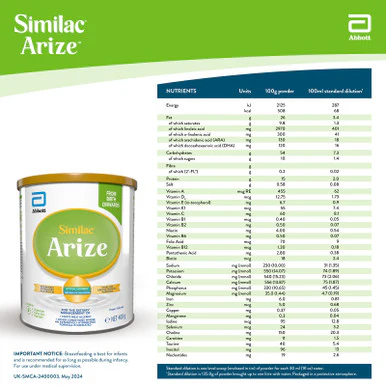 Arize Similac Cows Milk Protein Free Infant Formula From Birth 400g - Image 5
