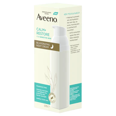 Aveeno Face Calm & Restore Night Cream Moisturiser 50ml - Image 5