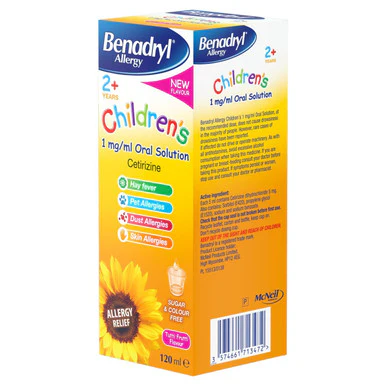 Benadryl Allergy Children's 1mg/ml Oral 100ml - Image 3