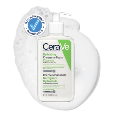 CeraVe Hydrating Cream to Foam Cleanser For Face & Body 236ml - Image 2