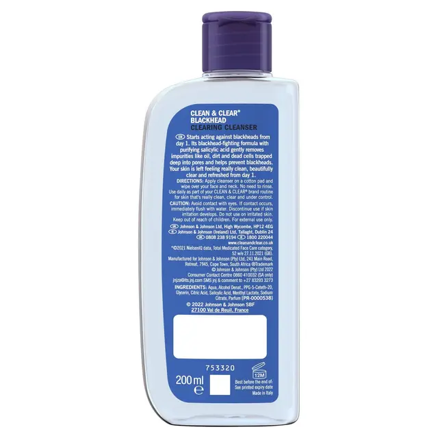 Clean & Clear Blackhead Clearing Cleanser 200ml - Image 2