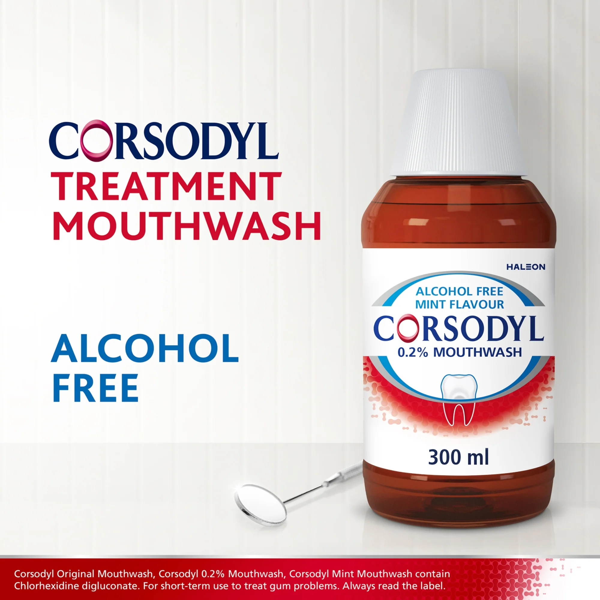 Corsodyl 0.2% Gum Problem Alcohol Free Mint Mouthwash 300ml - Image 5