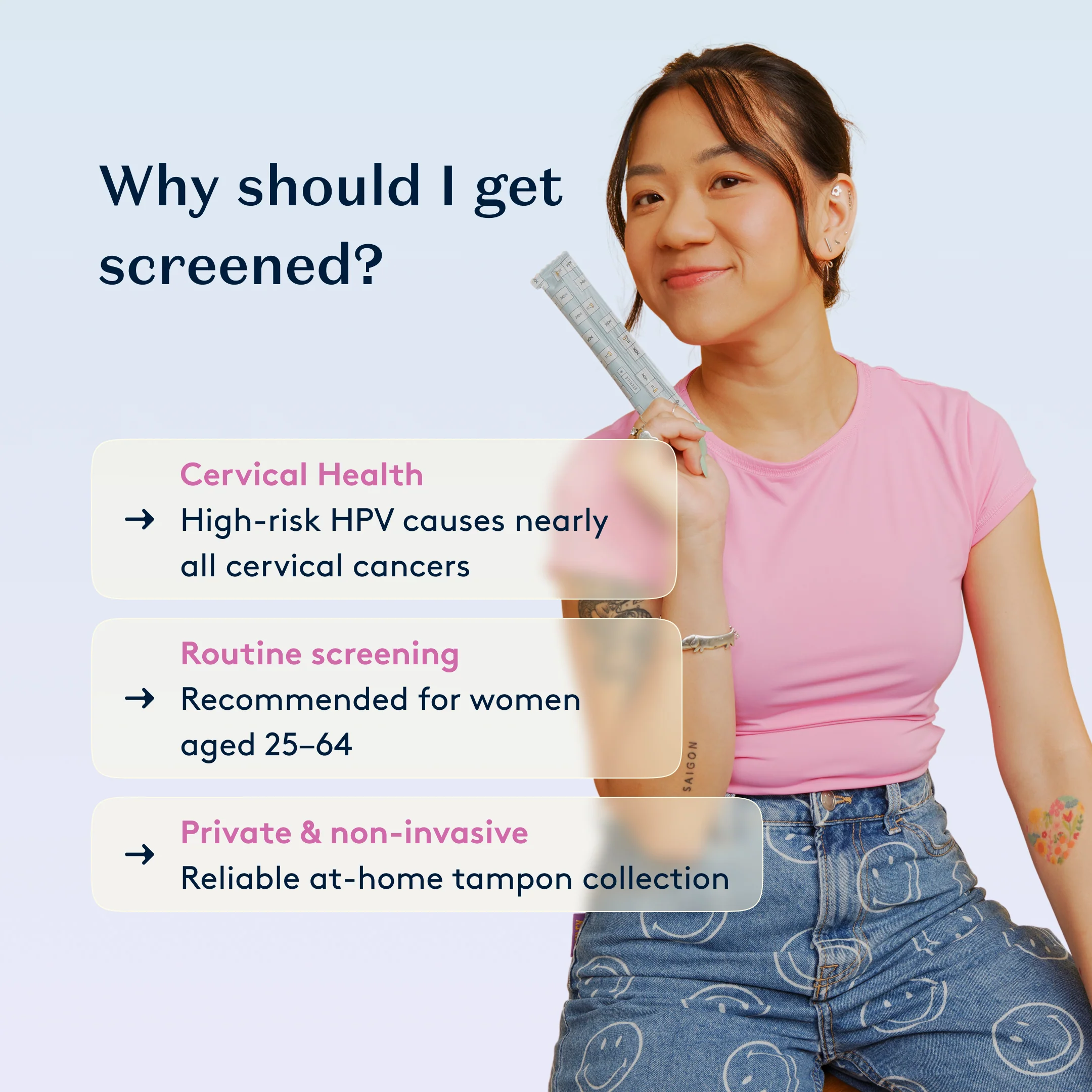 Daye At-Home High-Risk HPV Test Kit Comfortable Cervical Health Screening with Diagnostic Tampon - Image 2