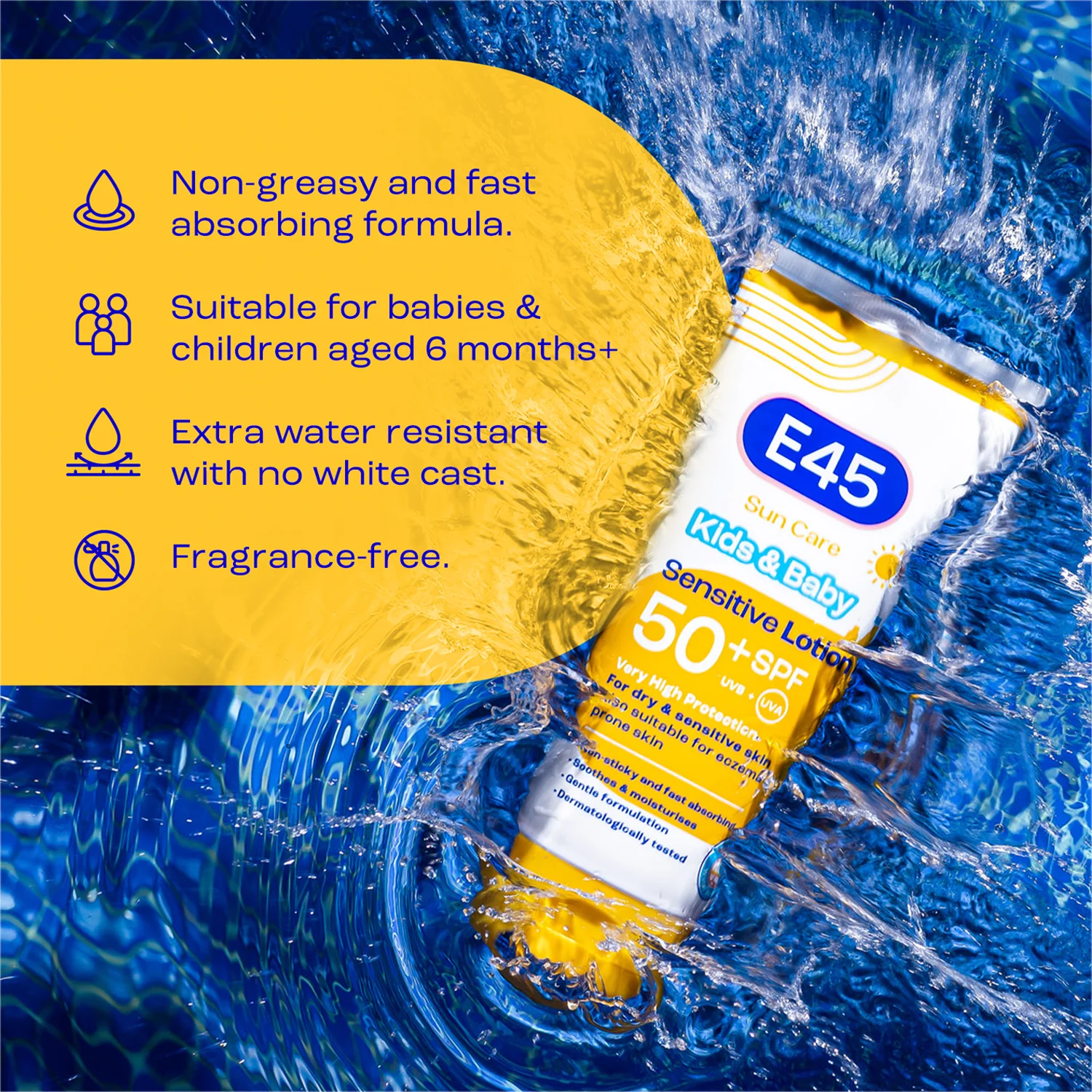 E45 Sun Care Kids & Baby Sensitive Lotion SPF50+ 180ml - Image 5
