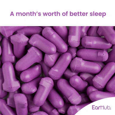 EarHub Sleepwell Premium Foam Earplugs Purple 30 Pairs - Image 5