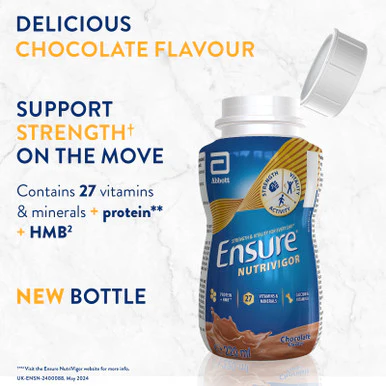 Ensure NutriVigor Ready To Drink Nutritonal Shake  Chocolate Flavour 220ml x 12 - Image 6