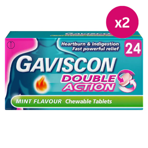 Gaviscon Double Action Mint Chewable 48 Tablets