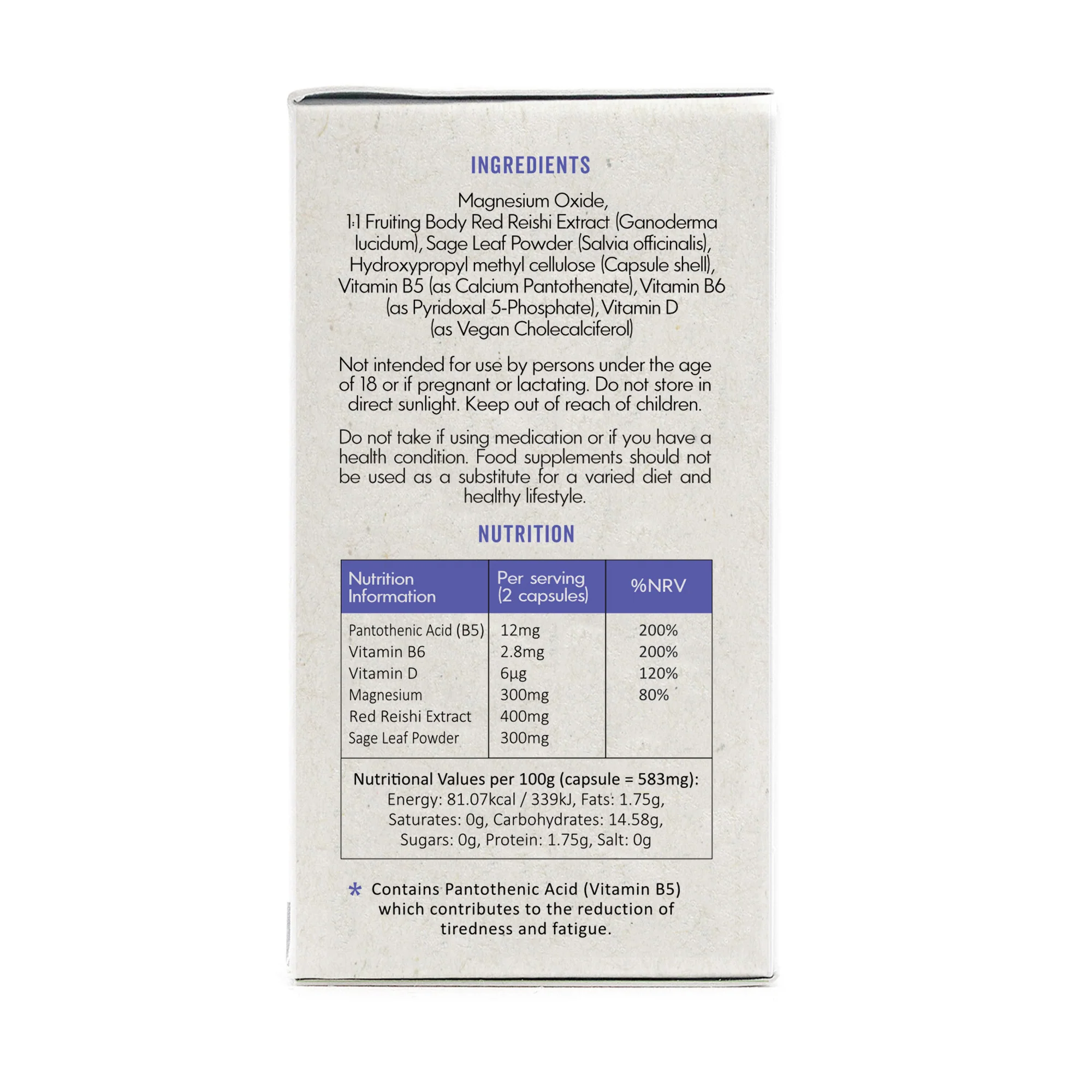 Grass & Co. DREAM Reishi Mushrooms with Magnesium + Sage 60 Vegan Capsules - Image 3