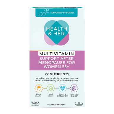Health & Her Multivitamin Support After Menopause for Women 55+ 60 Capsules