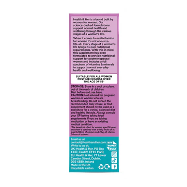 Health & Her Multivitamin Support After Menopause for Women 55+ 60 Capsules - Image 2