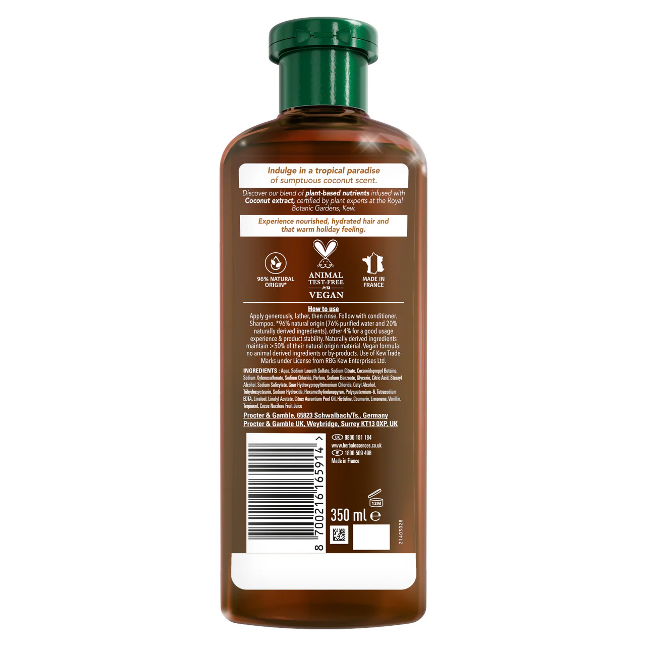 Herbal Essences Coconut Scent Hydrate Shampoo 350ml - Image 2