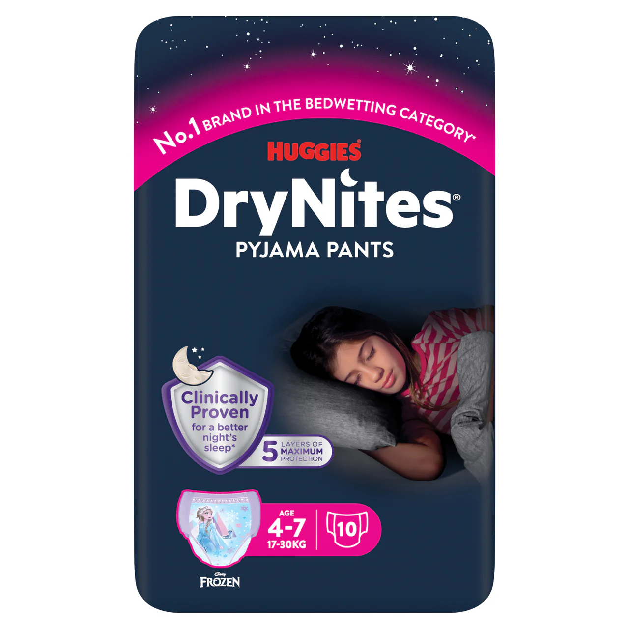 Huggies Drynites Pyjama Pants Girl 4-7 Years 10 Pack