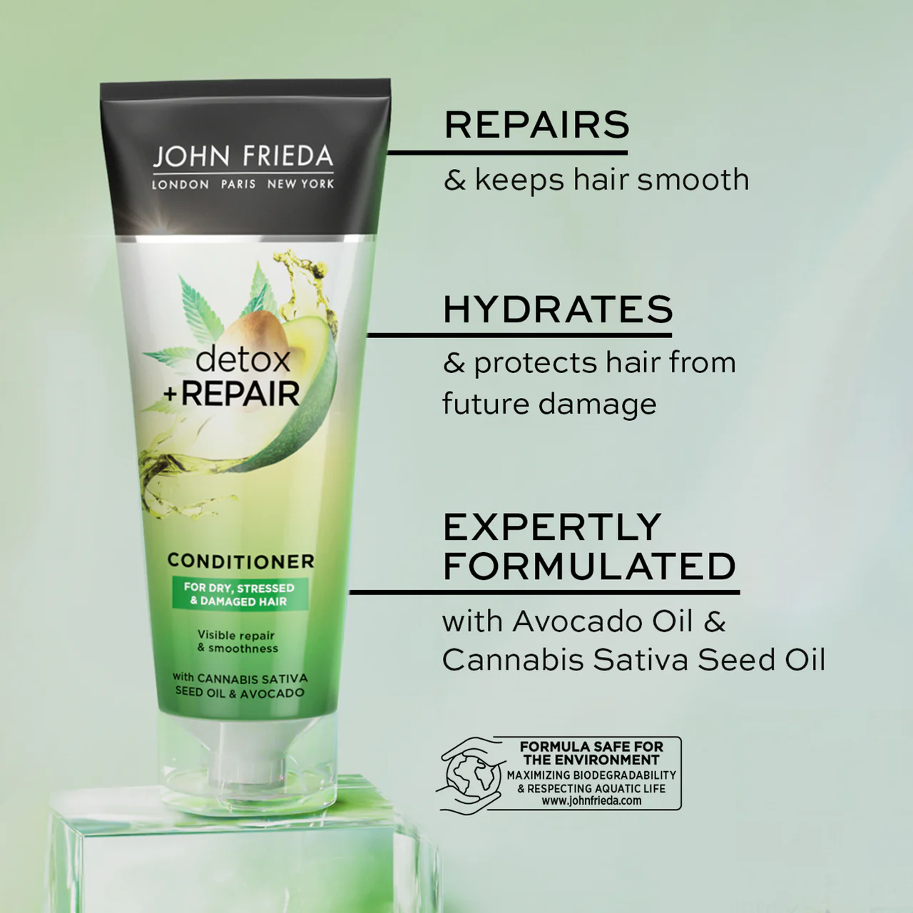 John Frieda Detox & Repair Dry Hair Conditioner 250ml - Image 3