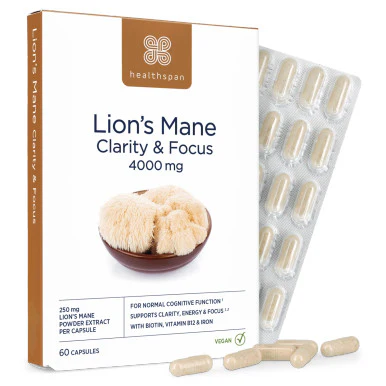 Healthspan LionÃ¢â‚¬â„¢s Mane Clarity & Focus 60 Capsules
