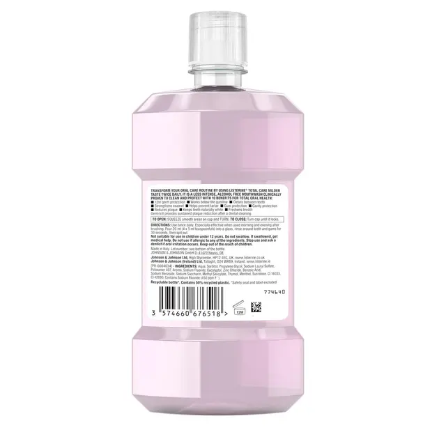Listerine Total Care Zero Mouthwash Smooth Mint 500ml - Image 2