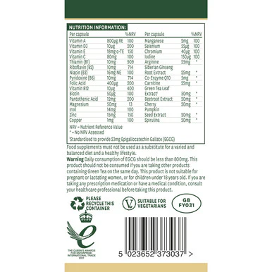 Natures Aid Men's Multi-Vitamins & Minerals (with Superfoods) 30 Capsules - Image 3