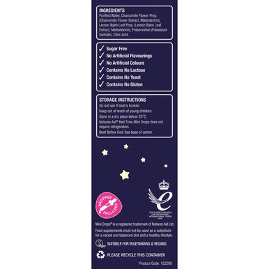 Natures Aid Mini Drops Bed Time (Chamomile & Lemon Balm) 50ml - Image 4