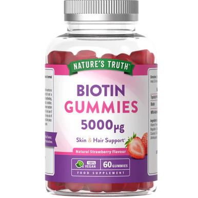 Nature's Truth Biotin 5000ug Natural Strawberry Flavour  60 Tablets