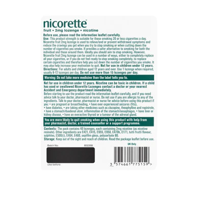 Nicorette Fruit Lozenge 2mg 40 Pack - Image 2
