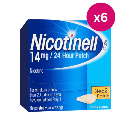 Nicotinell 24 Hour Patches Step Two 14mg 7 Pack x 6