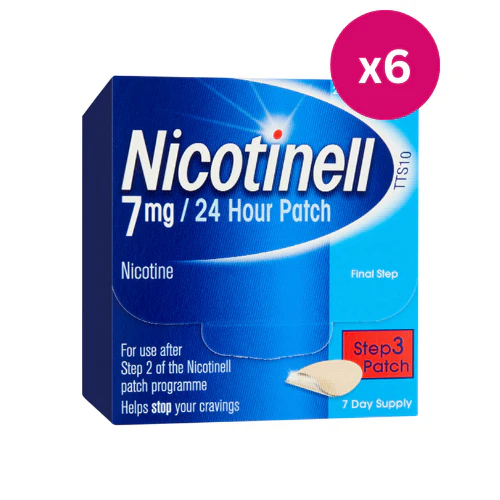 Nicotinell 24 Hour Patches Step Three 7mg 7 Pack x 6