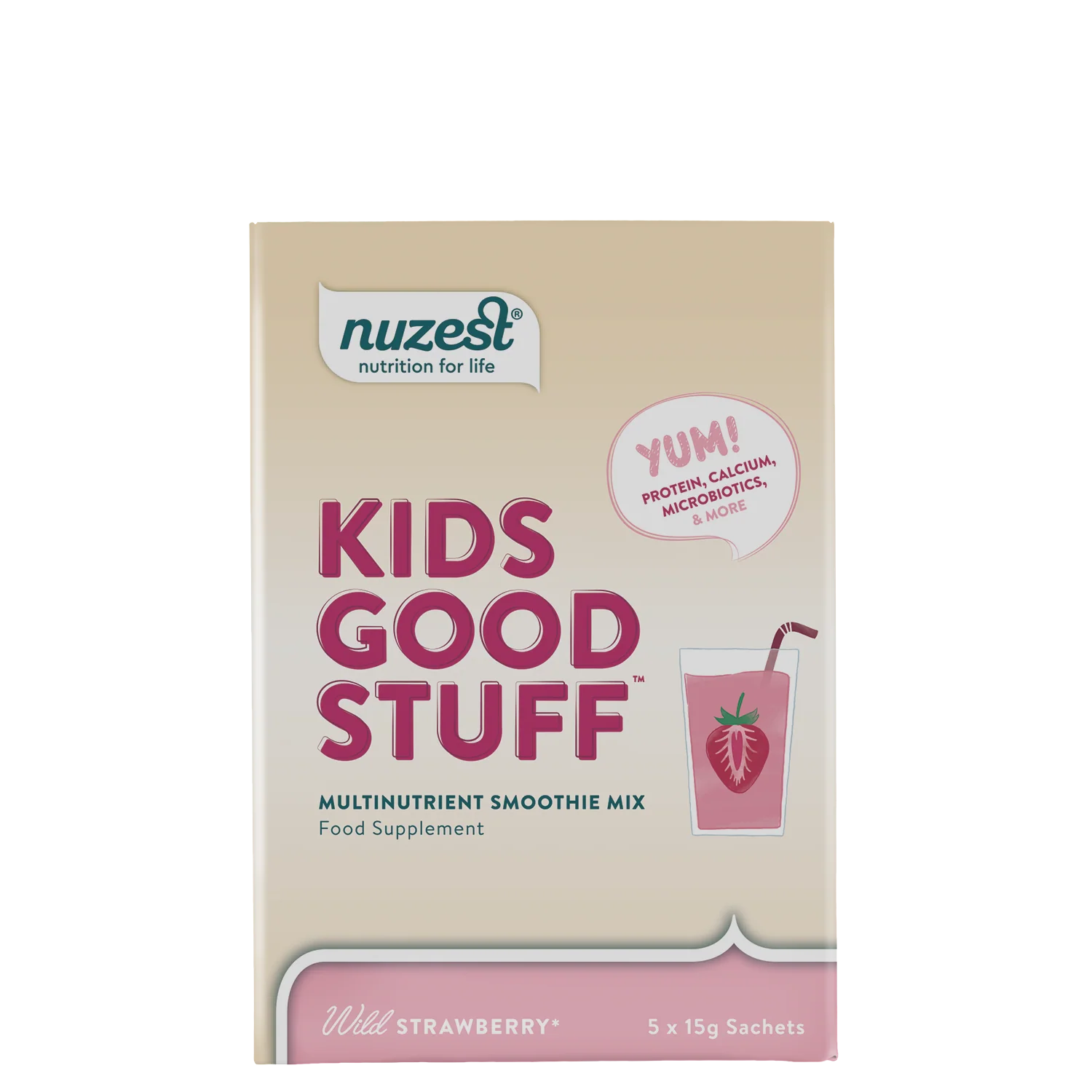 Nuzest Kids Good Stuff Wild Strawberry 5 x 15g Sachet Box