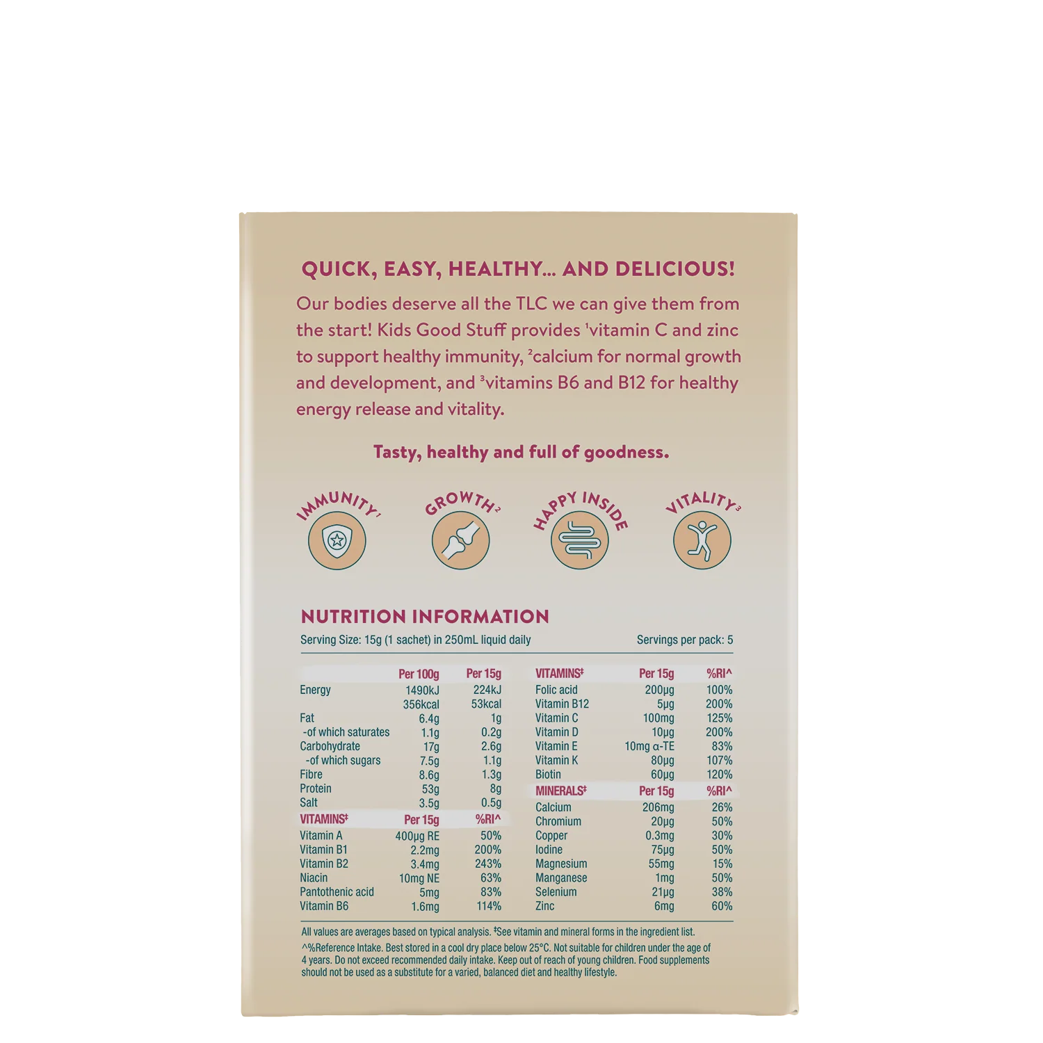 Nuzest Kids Good Stuff Wild Strawberry 5 x 15g Sachet Box - Image 2