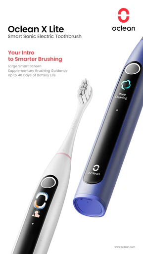 Oclean X Lite S Duo Set Smart Sonic Electric Toothbrush Blue + Grey - Image 3
