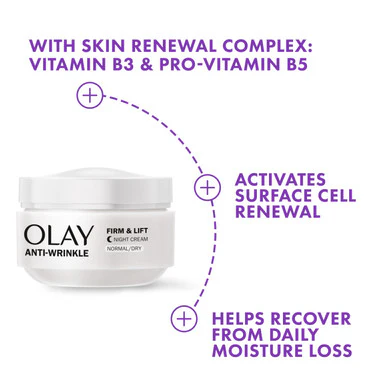 Olay Anti-Wrinkle Firm & Lift Night Cream 50ml - Image 2