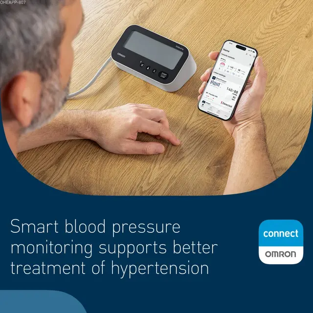 Omron M4 Connect AFib Upper Arm Blood Pressure Monitor (HEM-7196T1-FLE) - Image 8