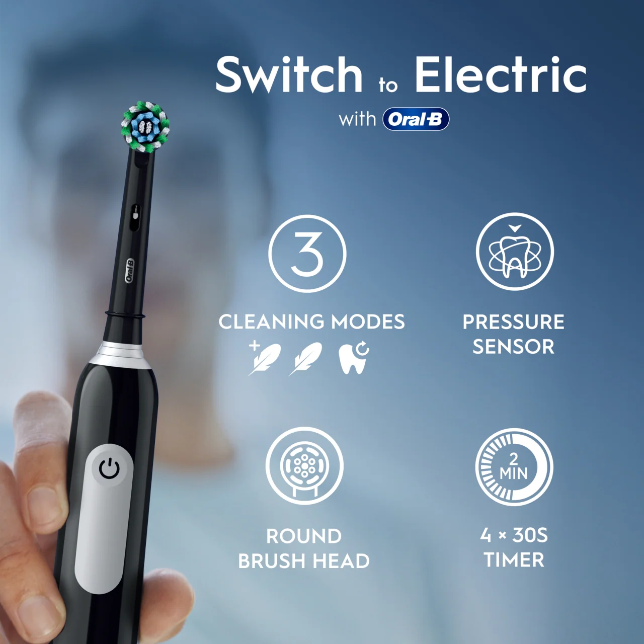 Oral-B Pro 1 Cross Action Black & Travel Case - Image 5