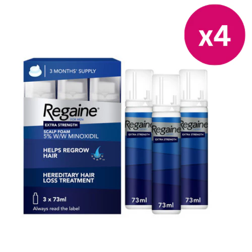 Regaine 5% Extra Strength Hair Regrowth Foam For Men - 12 Month Supply 12x73ml Bottle
