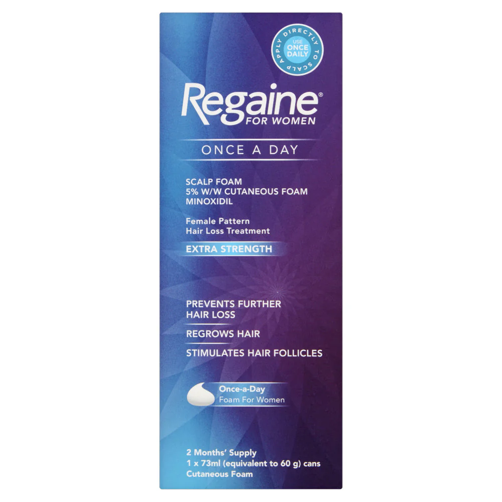 Regaine For Women Once A Day Extra Strength Scalp Foam - 2 Month Supply 1x73ml Bottle - Image 2