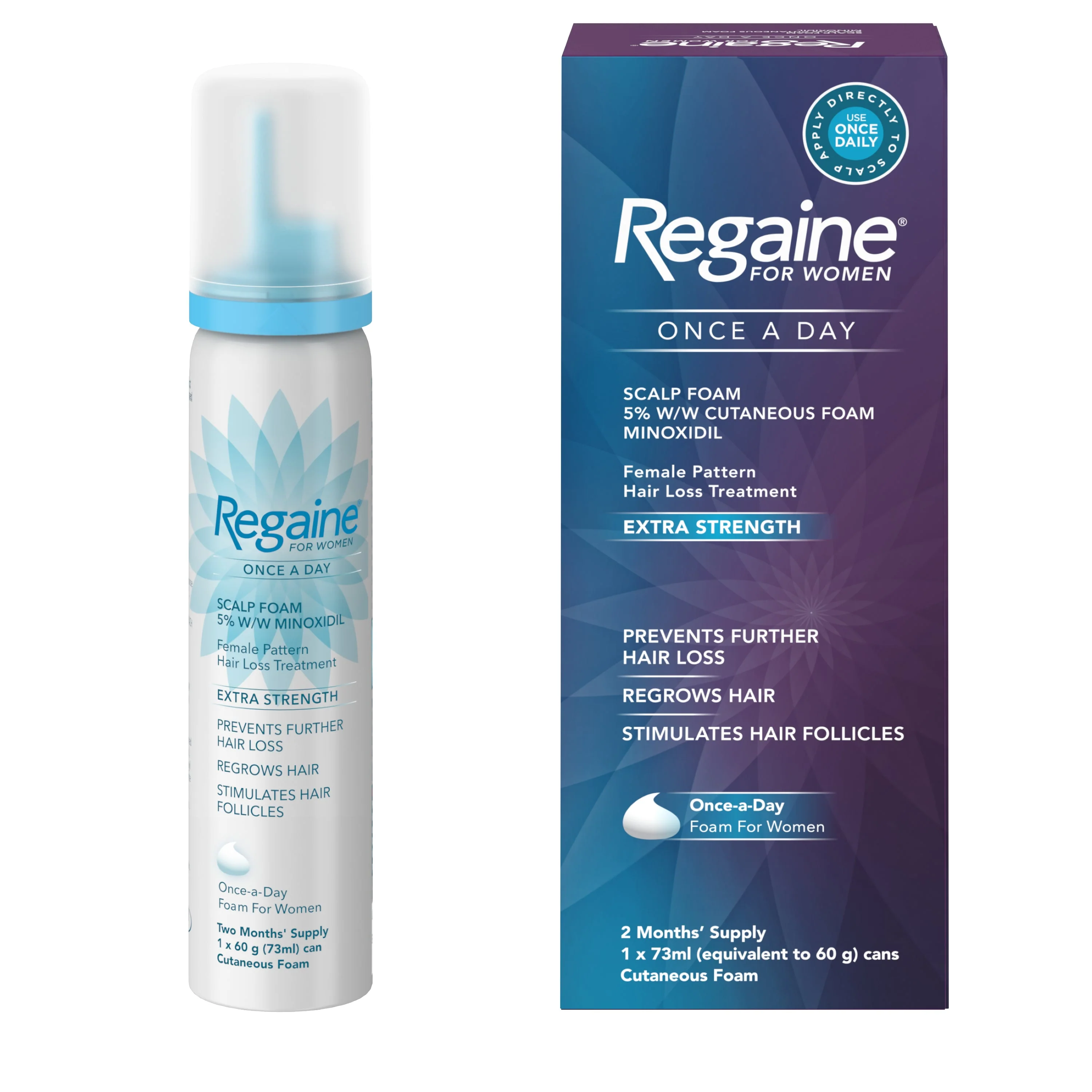 Regaine For Women Once A Day Extra Strength Scalp Foam - 2 Month Supply 1x73ml Bottle - Image 3