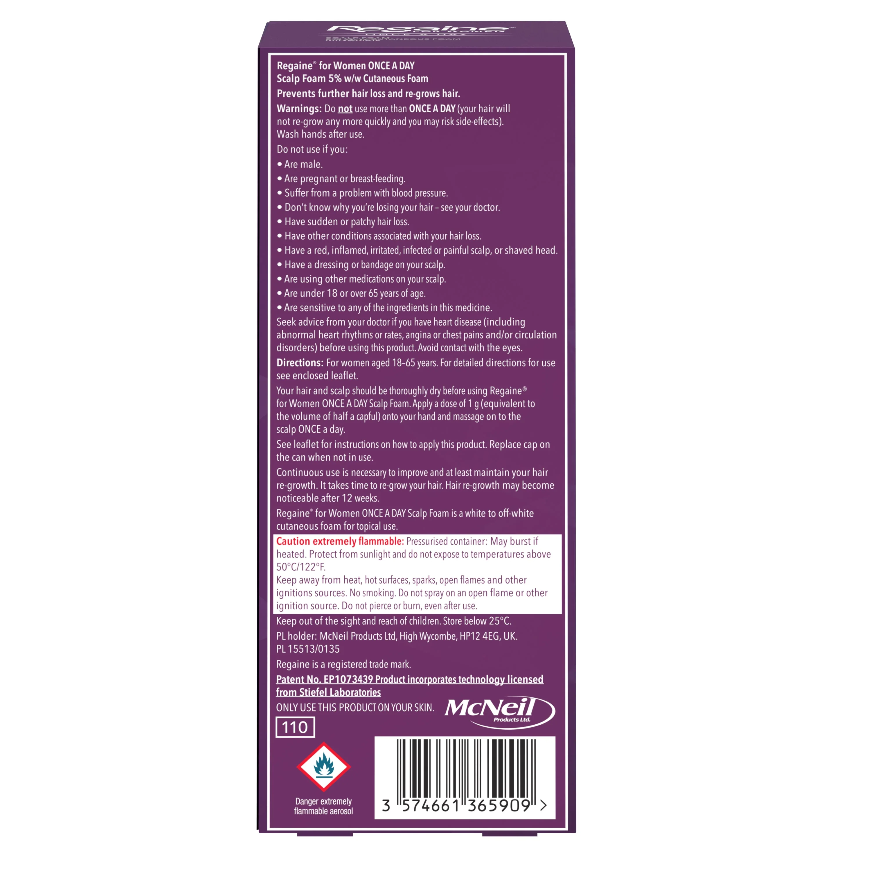 Regaine For Women Once A Day Extra Strength Scalp Foam - 2 Month Supply 1x73ml Bottle - Image 4