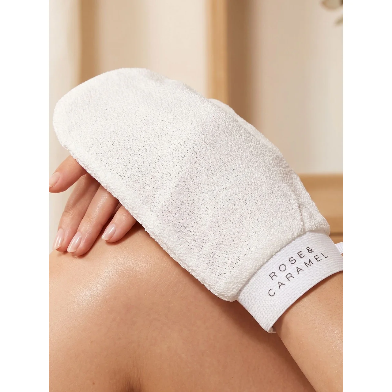 Rose & Caramel Body Exfoliating Body Hammam Mitt - Image 2
