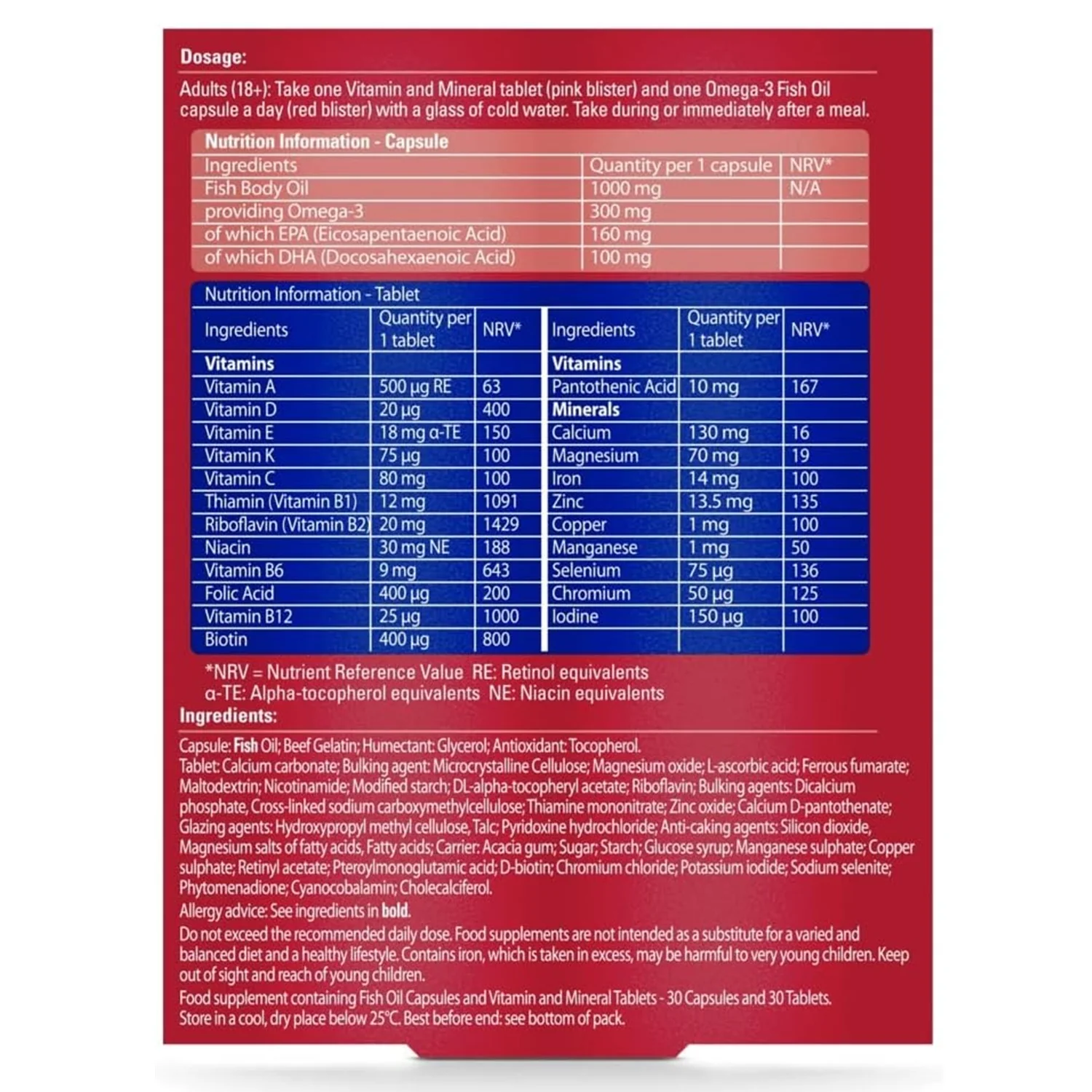 Seven Seas Omega 3 & Multivitamins Woman 30 Capsules + 30 Tablets - Image 2