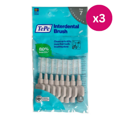 TePe Interdental Brushes Original Grey 8 x 1.3mm x3