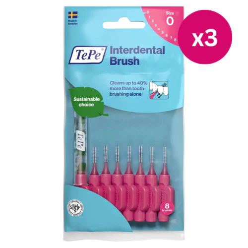 TePe Interdental Brushes Original Pink 8s x3