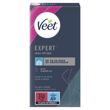 Veet Expert Cold Wax Strips Legs Sensitive 20 Strips