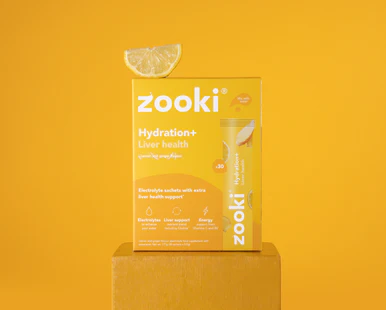 Zooki Hydration+ Liver Health Lemon Ginger Flavour 5.9g 30 Sachets - Image 2