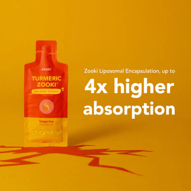Zooki Liposomal Turmeric Curcumin 750mg  Tangerine Flavour 15ml 30 Sachets - Image 3