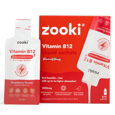 Zooki Liposomal Vitamin B12 2500mcg, Strawberry Flavour 10ml, 30 Sachets - Image 7