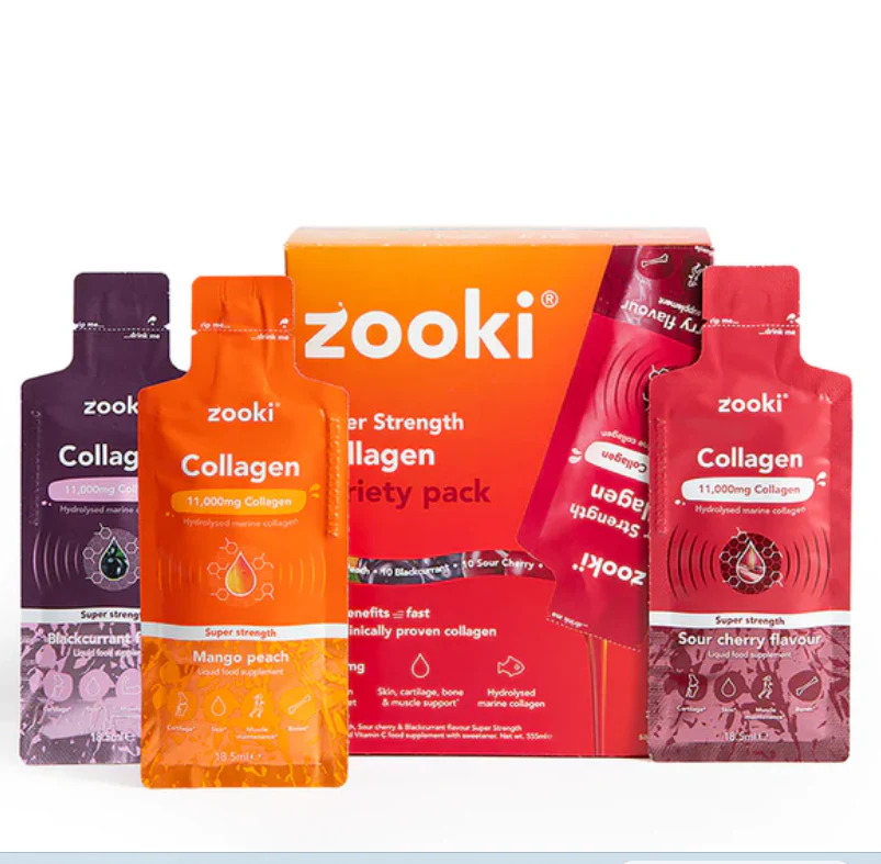 Zooki Super Strength Marine Collagen 11,000mg Variety Pack 15ml 14 Sachets